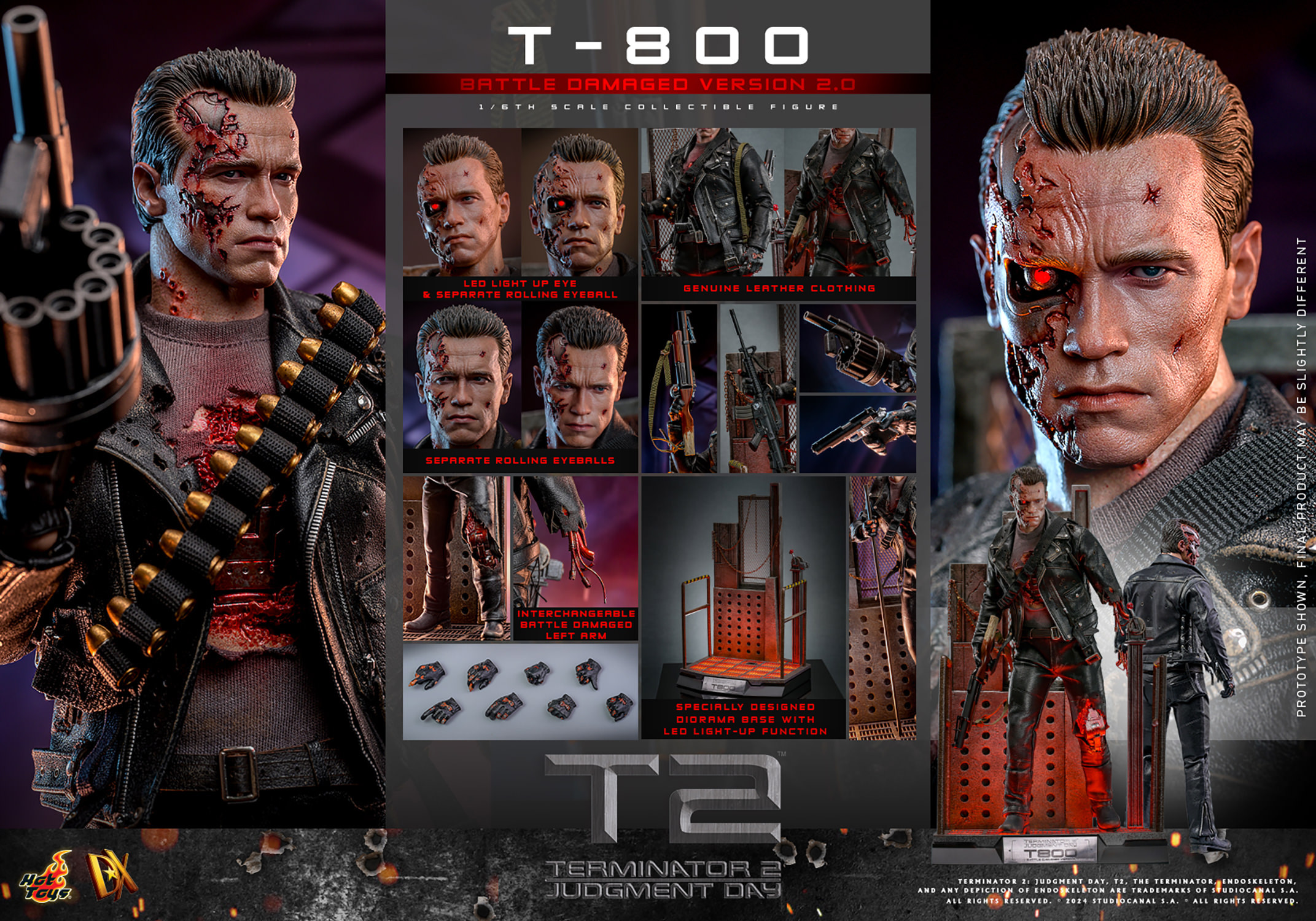 hot-toys-dx46-terminator-2-judgment-day-t-800-battle-damaged-2.0-version-4 Hot Toys DX46 Terminator 2: Judgment Day T-800 (Battle Damaged Version 2.0) 1:6 Scale Figure 4