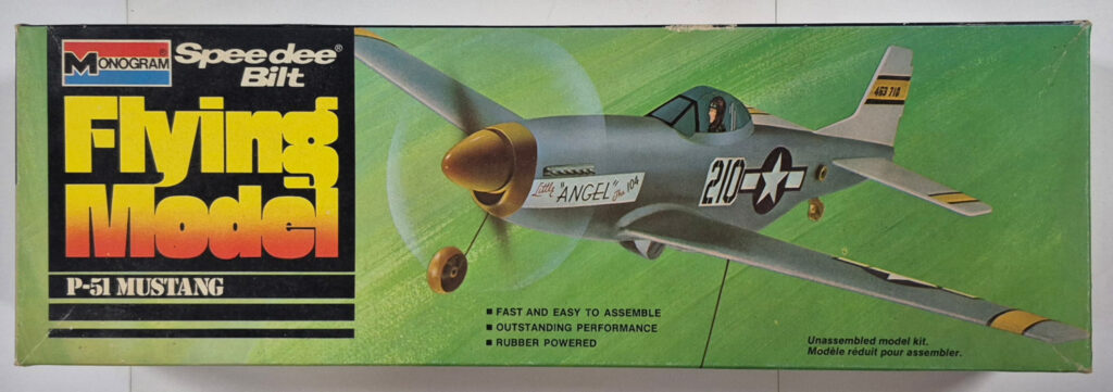 1977 Monogram P-51 Mustang Speedee Bilt Airplane Model Kit Unbuilt in the Box 1