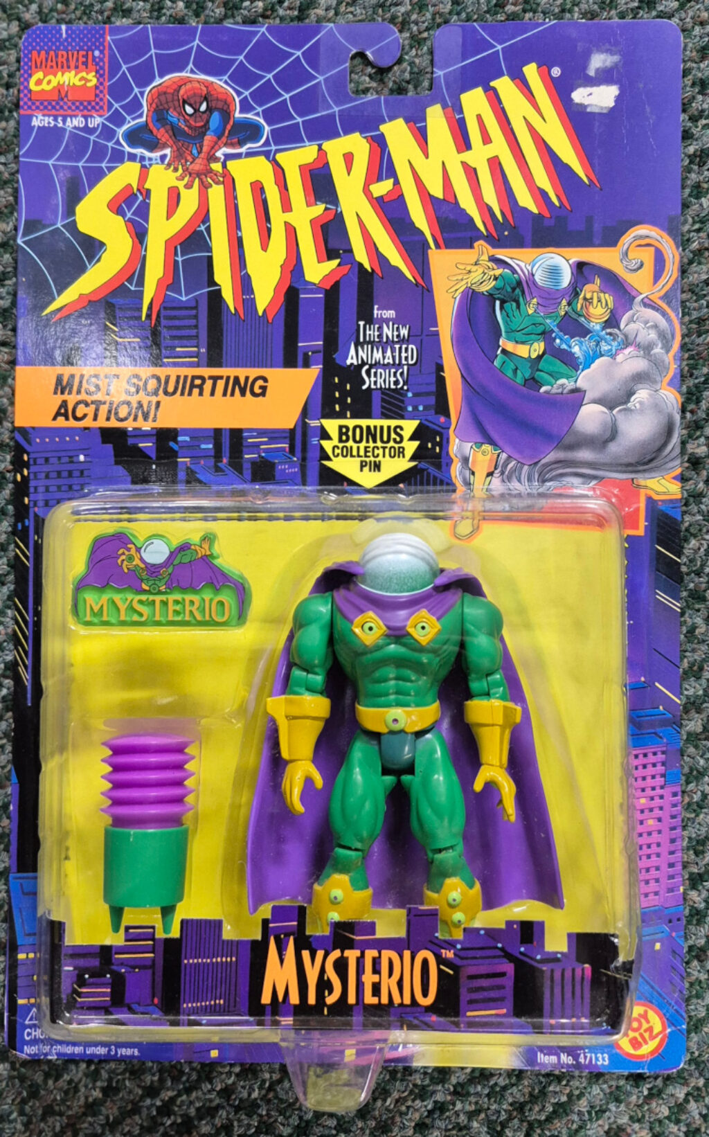 Toy Biz Spider-Man The Animated Series Mysterio Action Figure: Mint on Card 1