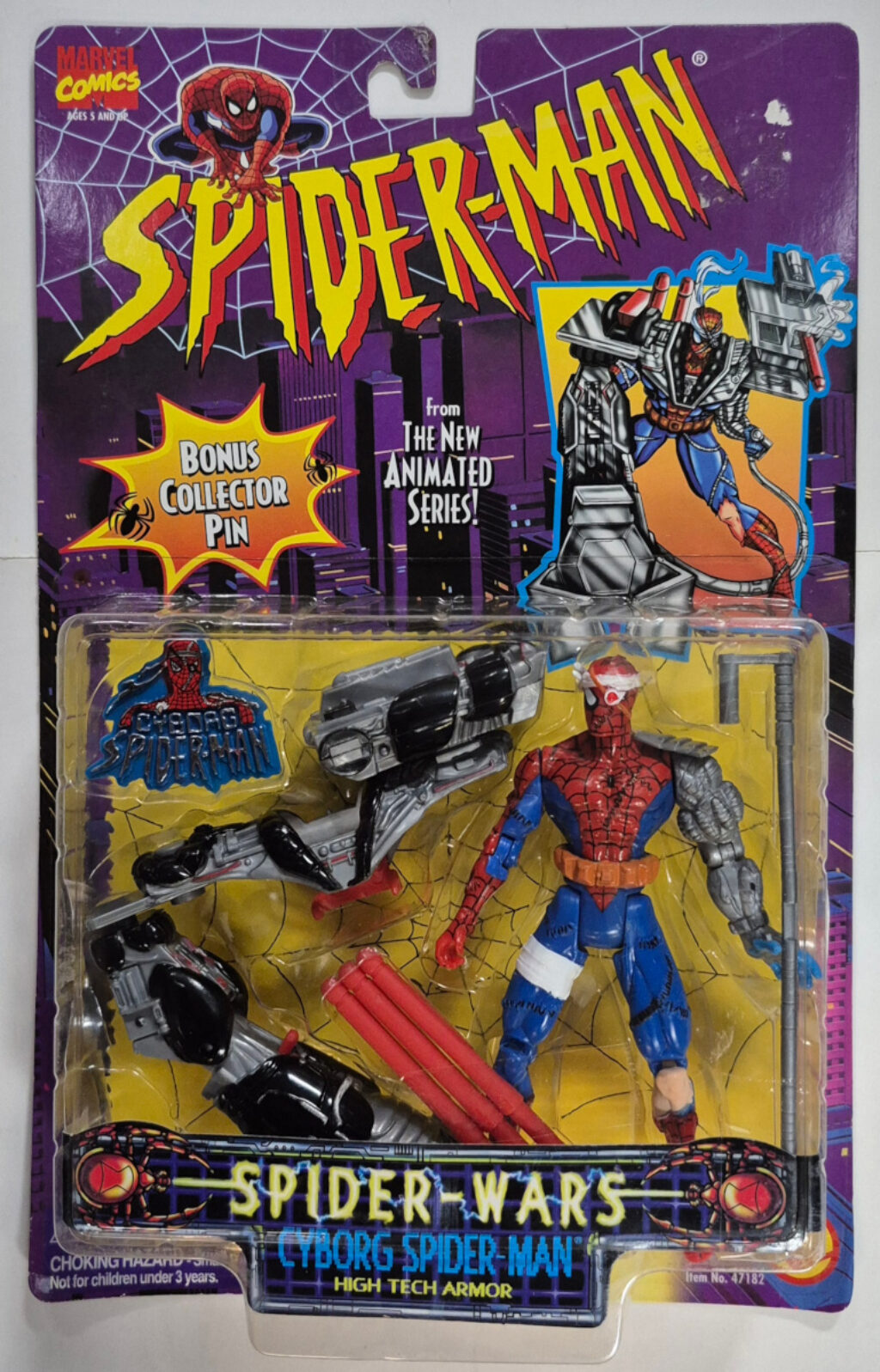 Toy Biz Spider-Man The Animated Series Spider-Wars Cyborg Spider-Man Action Figure: Mint on Card 1