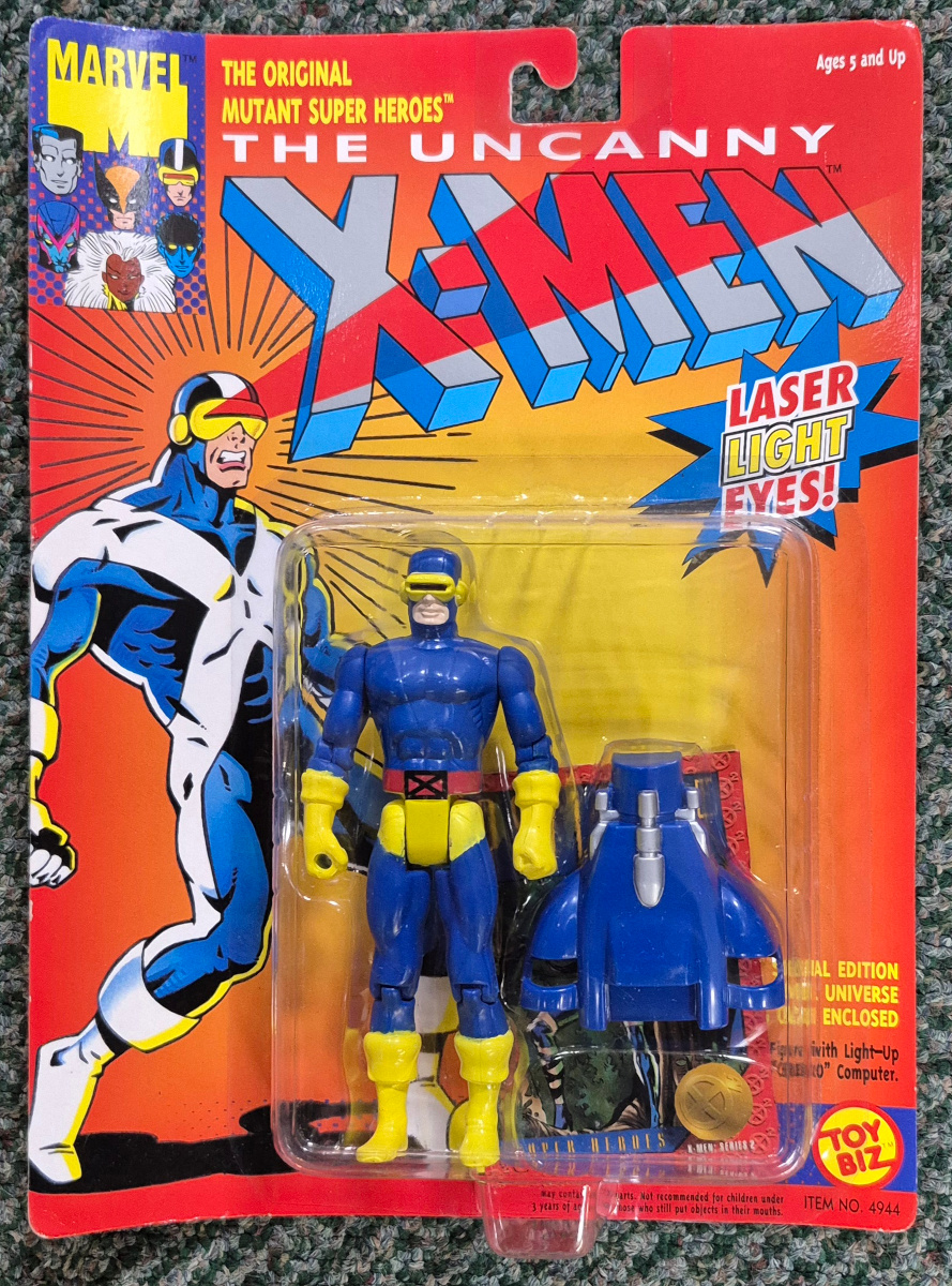 Toy Biz 1993 Uncanny X-Men Blue & Yellow Cyclops Action Figure: Mint on Card 1