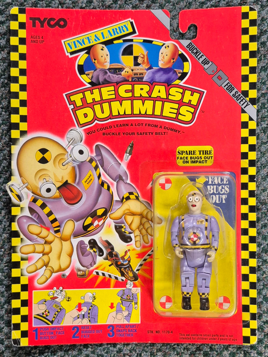 MOC Tyco Crash Test Dummies Spare Tire Action Figure: Mint on Card 1