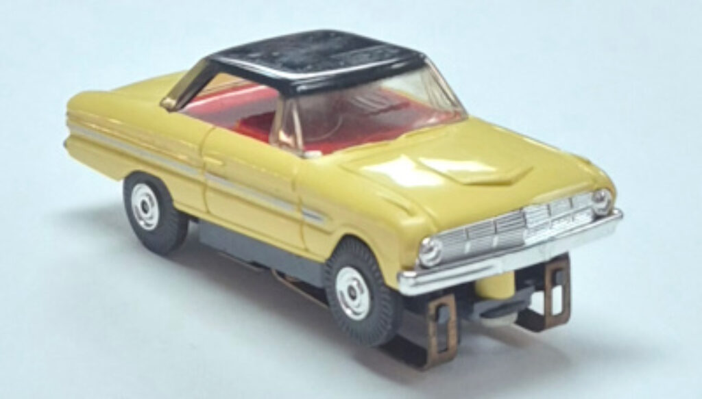 Aurora Thunder Jet 500 Yellow with Black Hardtop 1962 Ford Fairlane HO Slot Car: Track Tested 1