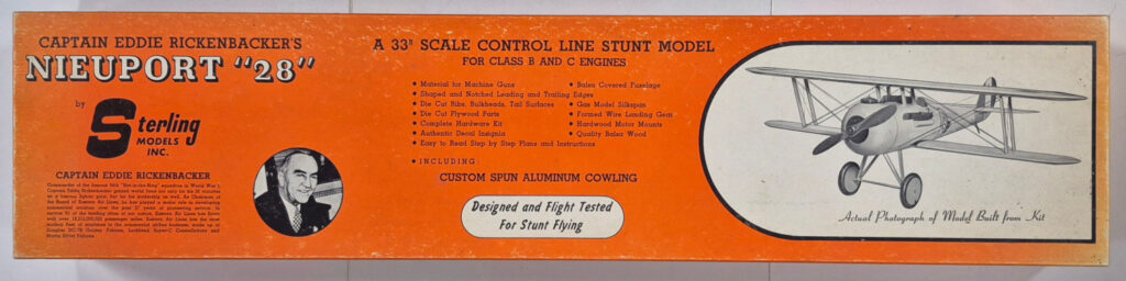 Vintage 1950's Captain Eddie Rickenbacker's Nieuport "28" Balsa Wood Airplane Model Kit in Box 1