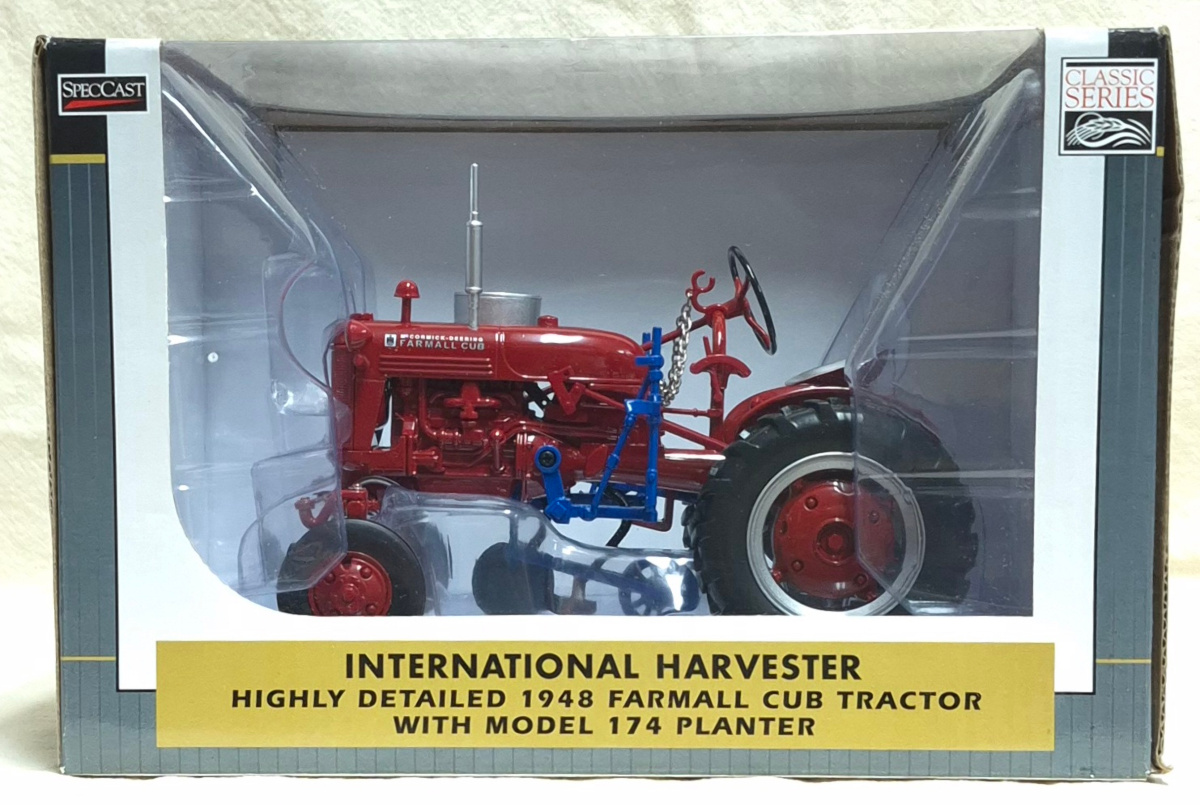 ERTL SpecCast Classic Series Die-cast International Harvester Farmall 1948 Farmall Cub Tractor with Model 174 Planter in Box 1