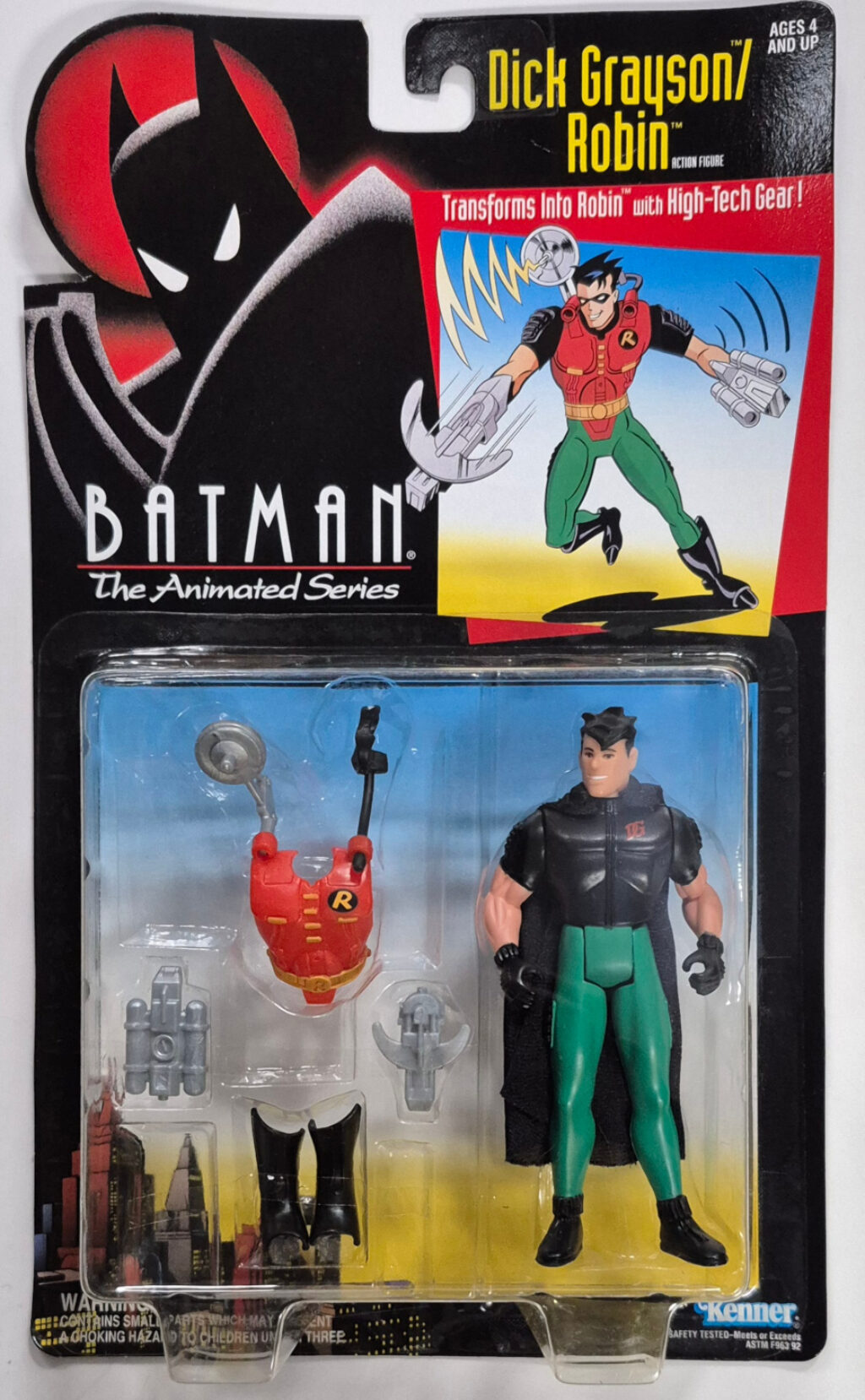 MOC Kenner Batman The Animated Series Dick Grayson/Robin Action Figure - Mint on Card 1
