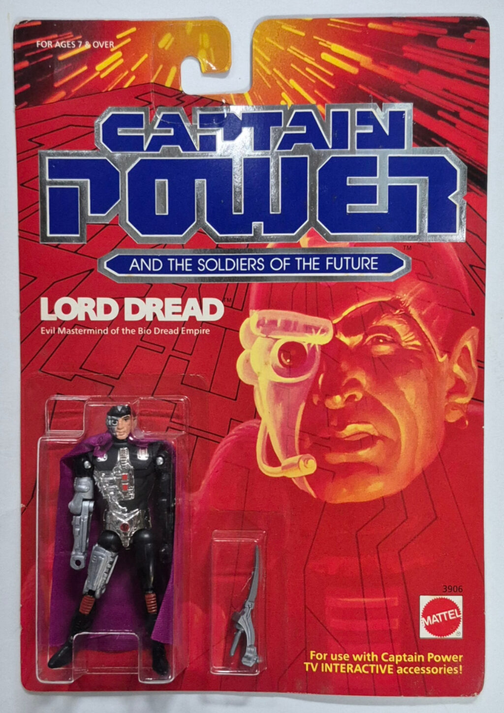 MOC Mattel Captain Power Lord Dread Action Figure: Mint on Factory Sealed Card 1