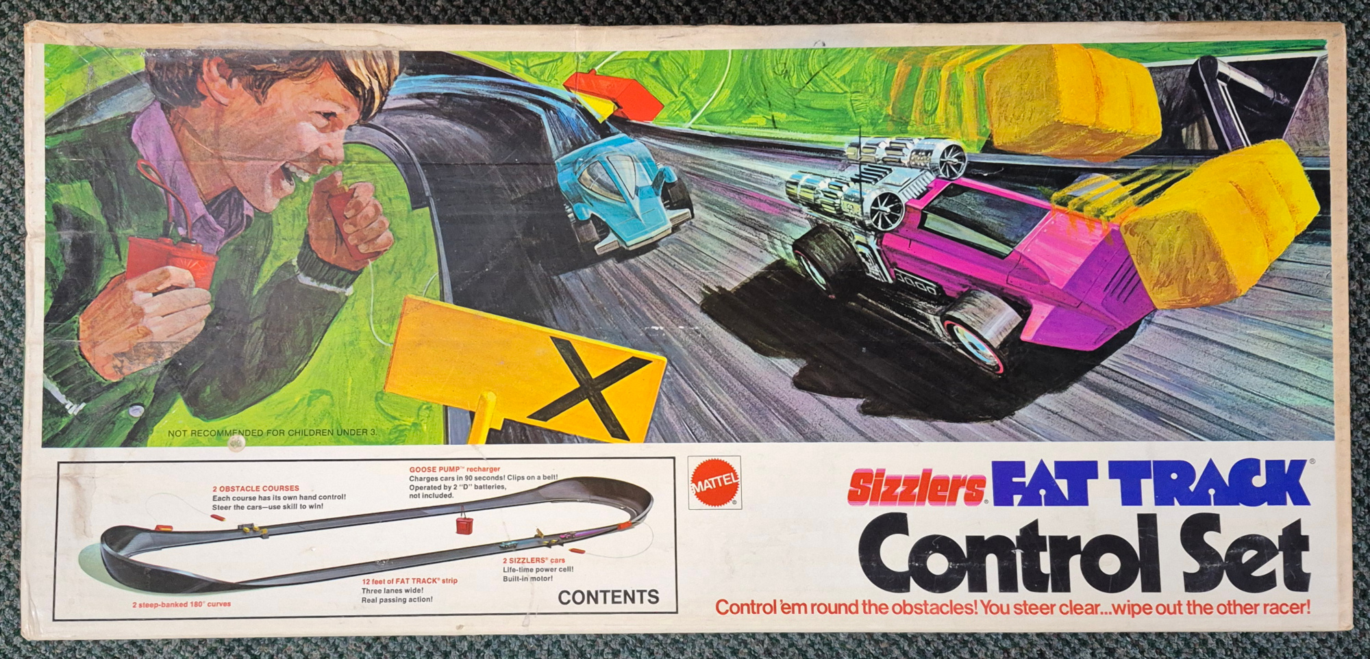 MIP 1972 Mattel Hot Wheels Sizzlers Fat Track Control Set - Factory Sealed 1