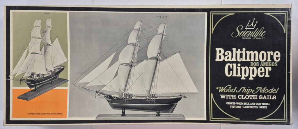 Vintage 1969 Scientific Models Dos Amigos Baltimore Clipper Wood Ship Model Kit in Box 1