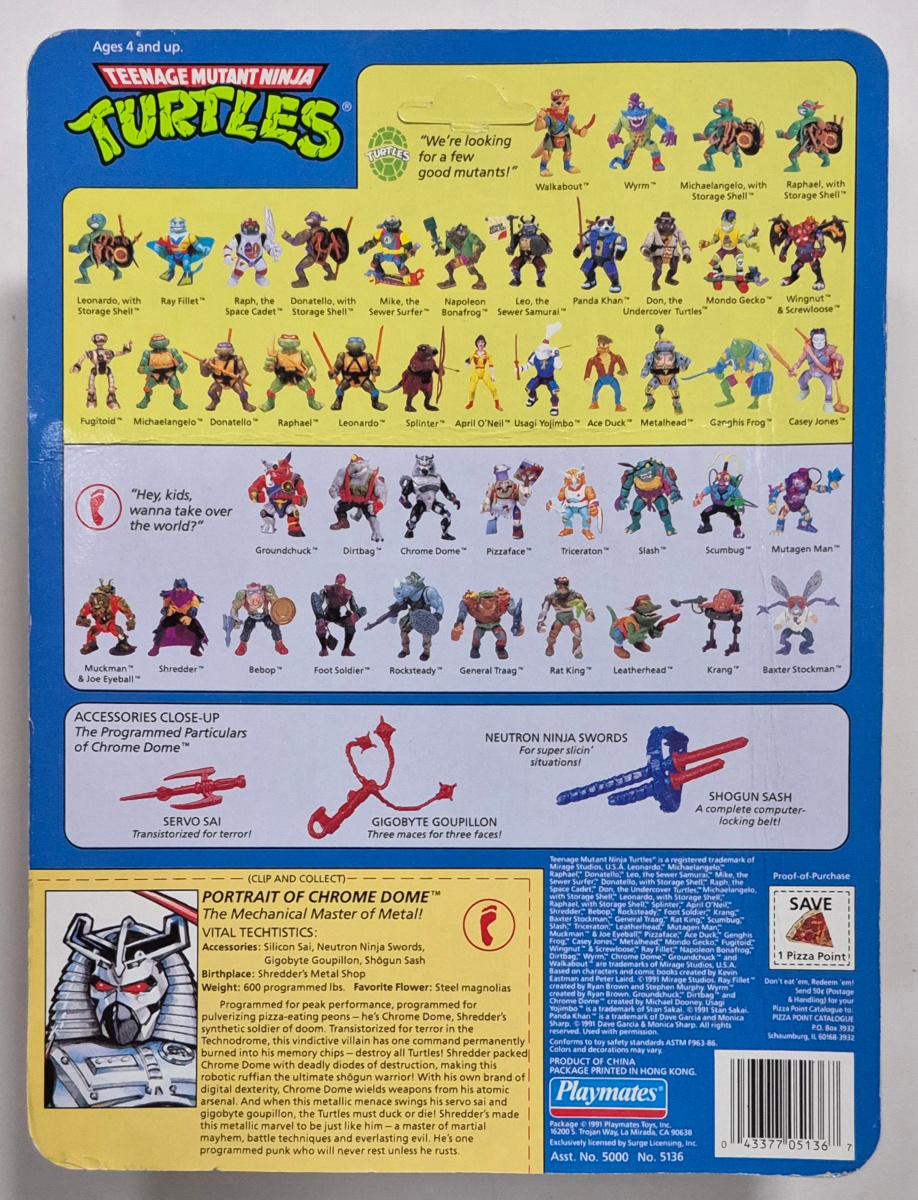 tmnt-playmates-moc-chrome-dome-2 MOC Playmates TMNT Chrome Dome Action Figure: Mint on Factory Sealed Unpunched Card 2
