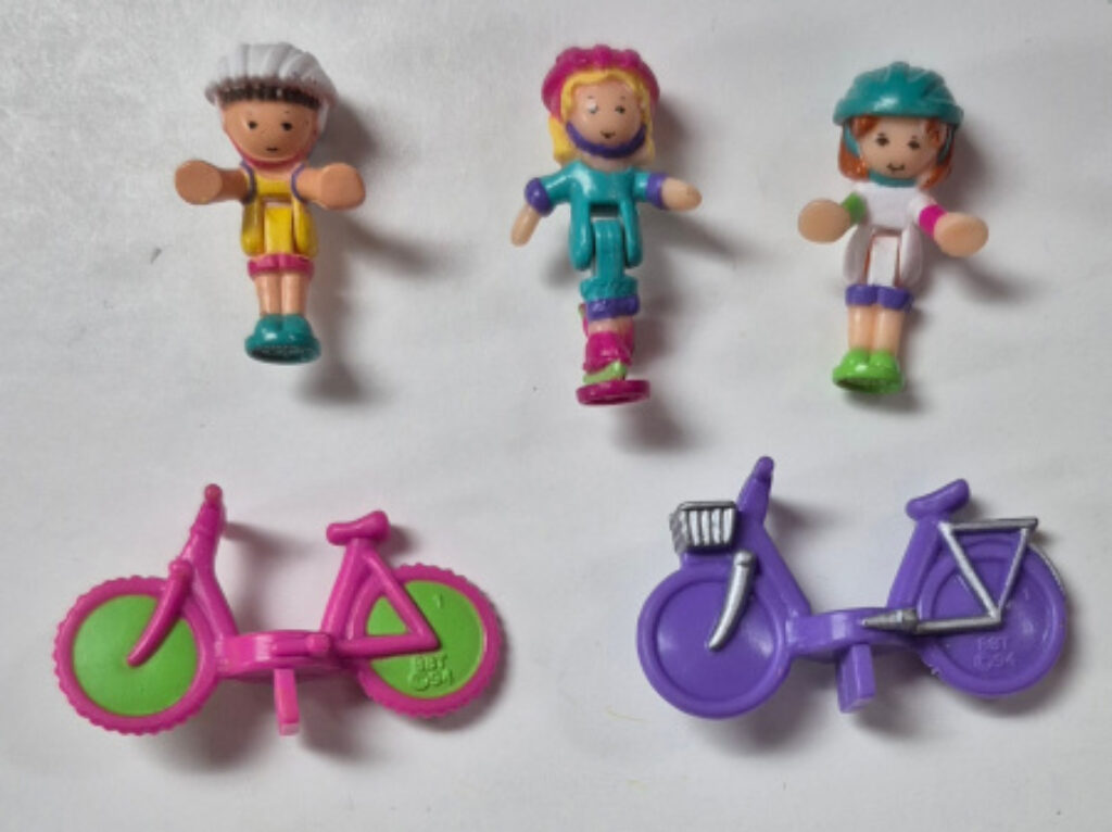 1994 Bluebird Toys Polly Pocket Polly's Bicycle Friends Set - Complete 1