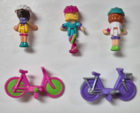 bluebird-toys-polly-pocket-pollys-bicycle-friends-2 1994 Bluebird Toys Polly Pocket Polly's Bicycle Friends Set - Complete 2
