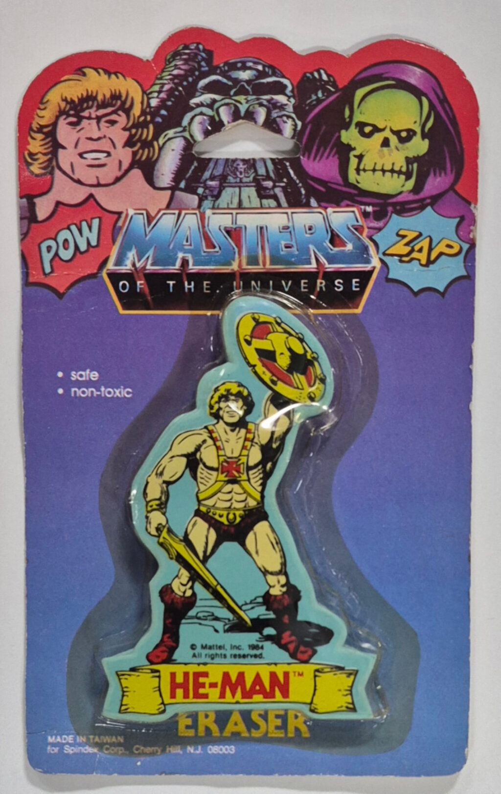 MOC 1984 Masters of the Universe (MOTU) Spindex He-Man Eraser ion Factory Sealed Card 1