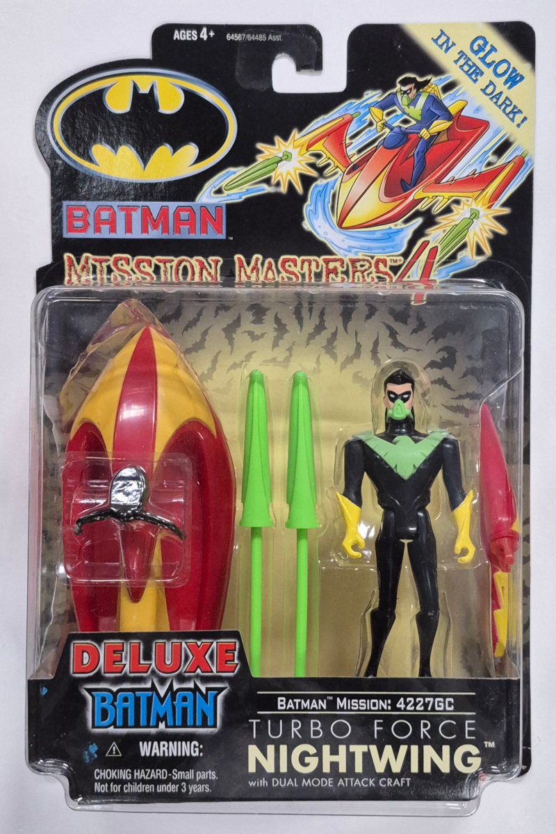 MOC Kenner Batman Mission Masters 4 Turbo Force Nightwing Action Figure - Mint on Factory Sealed Card 1