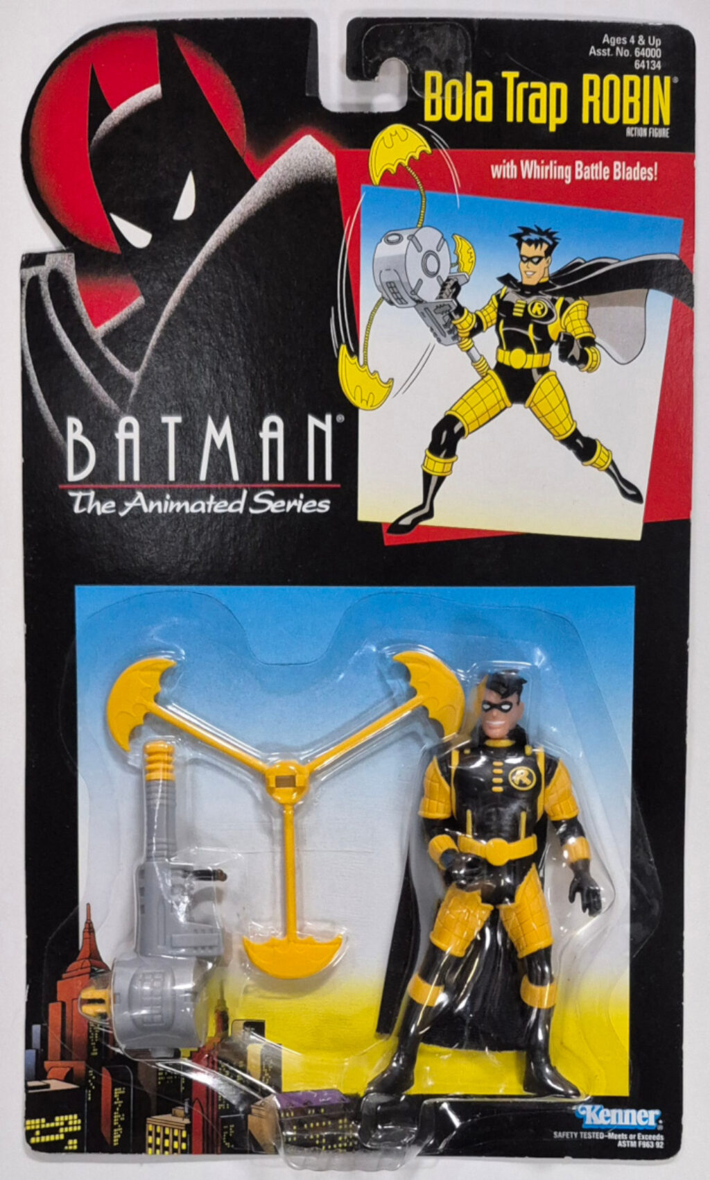 MOC Kenner Batman the Animated Series Bola Trap Robin Action Figure - Mint on Factory Sealed Card 1