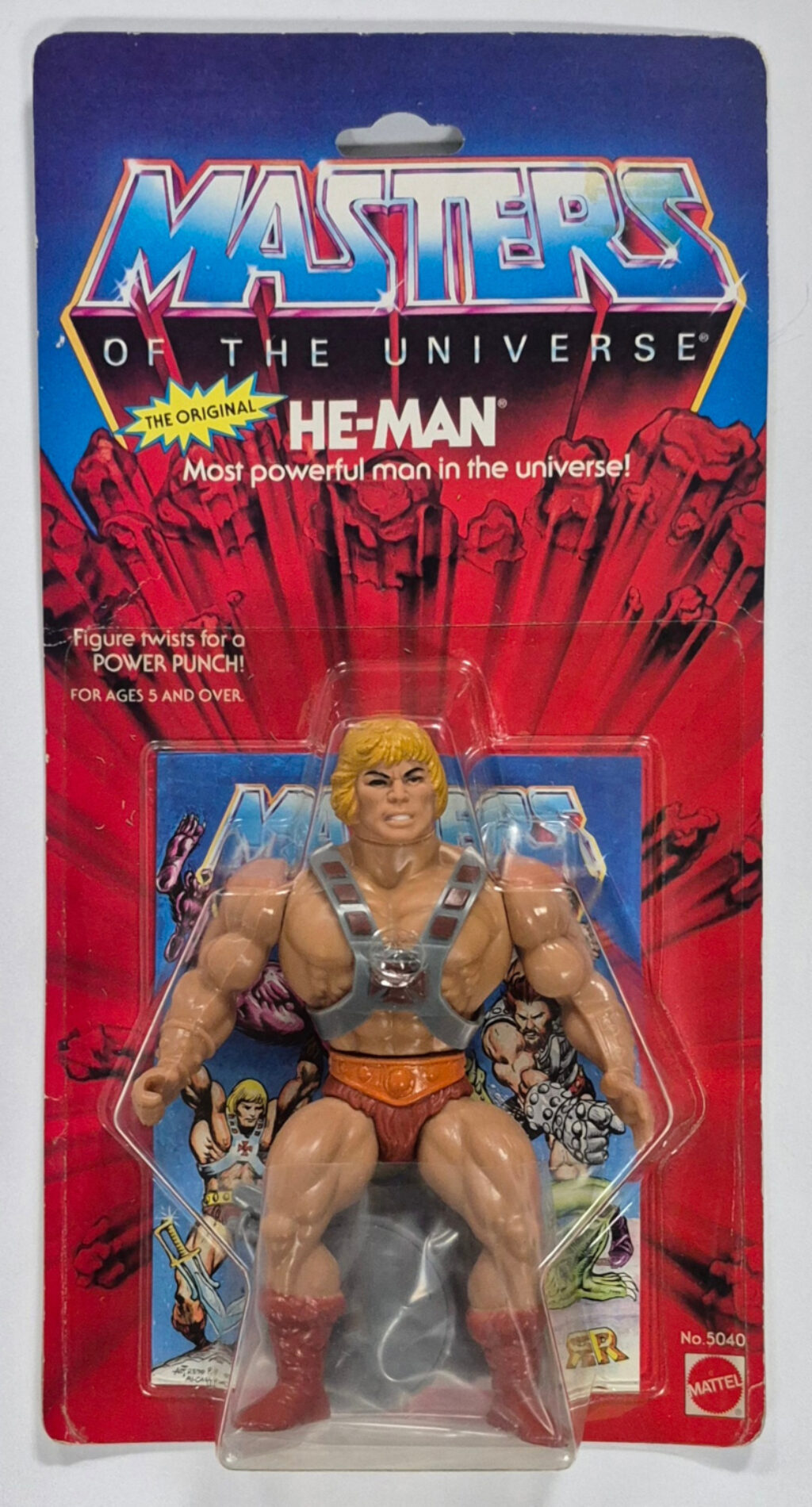 MOC 1982 Masters of the Universe (MOTU) He-Man Action Figure on Factory Sealed Card 1