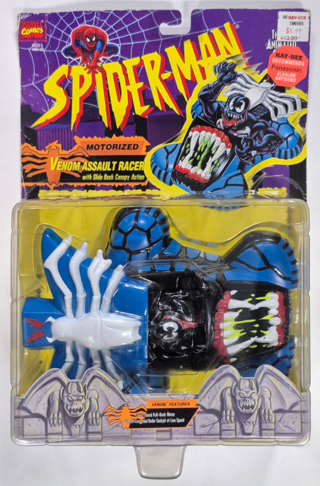 Toy Biz Spider-Man The Animated Series Venom Assault Racer: Mint on Card 1