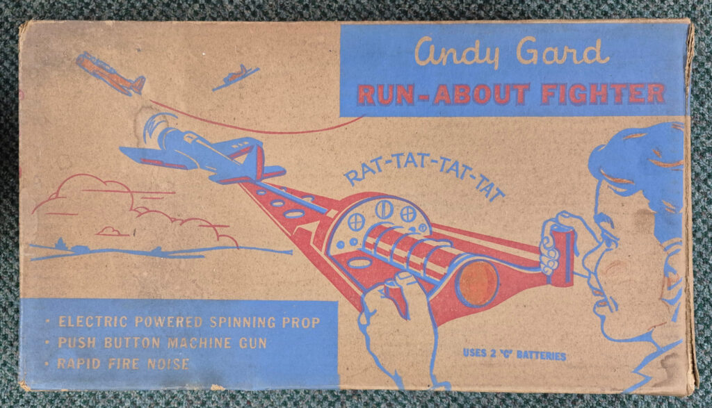 1950's Andy Gard Run-About Fighter Battery-Operated Plane : Complete and Working in the Box 1
