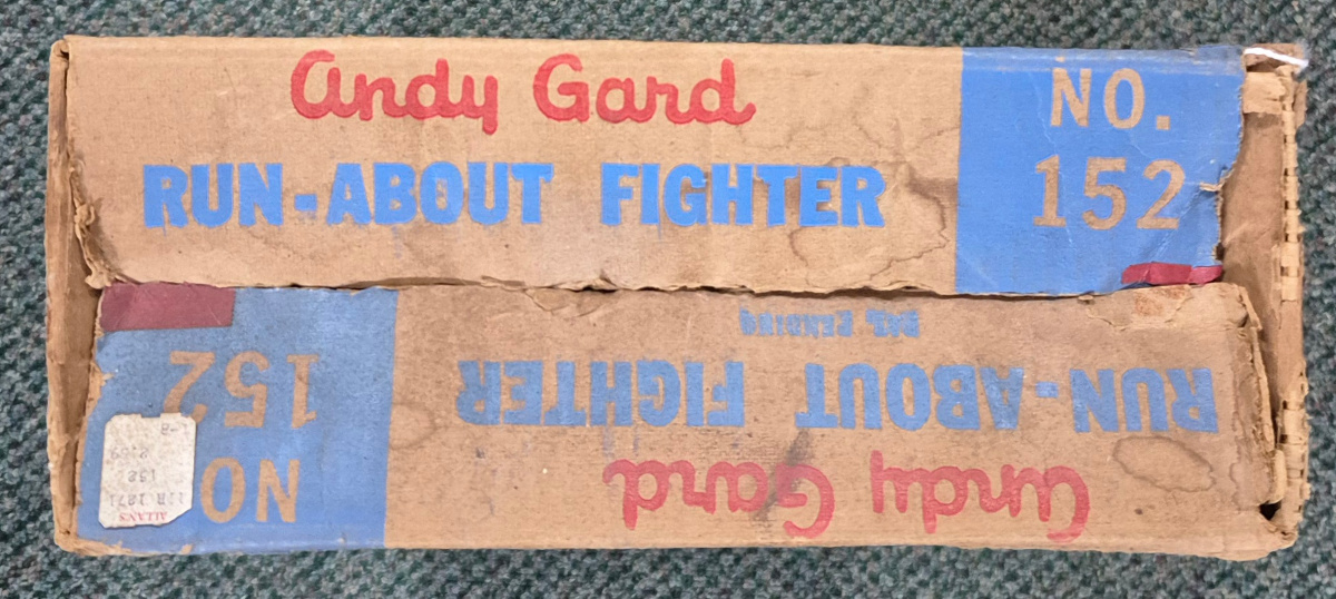 andy-gard-run-about-fighter-battery-operated-plane-6 1950's Andy Gard Run-About Fighter Battery-Operated Plane : Complete and Working in the Box 6