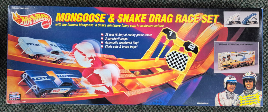 MIB 1993 Mattel Hot Wheels Mongoose & Snake Drag Race Set: Factory Sealed 1