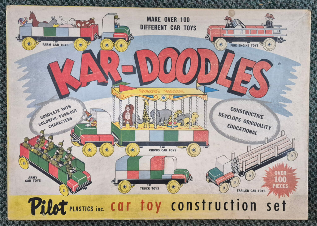 1940's Pilot Plastics Kar-Doodles Car Toy Construction Set Complete in Box 1