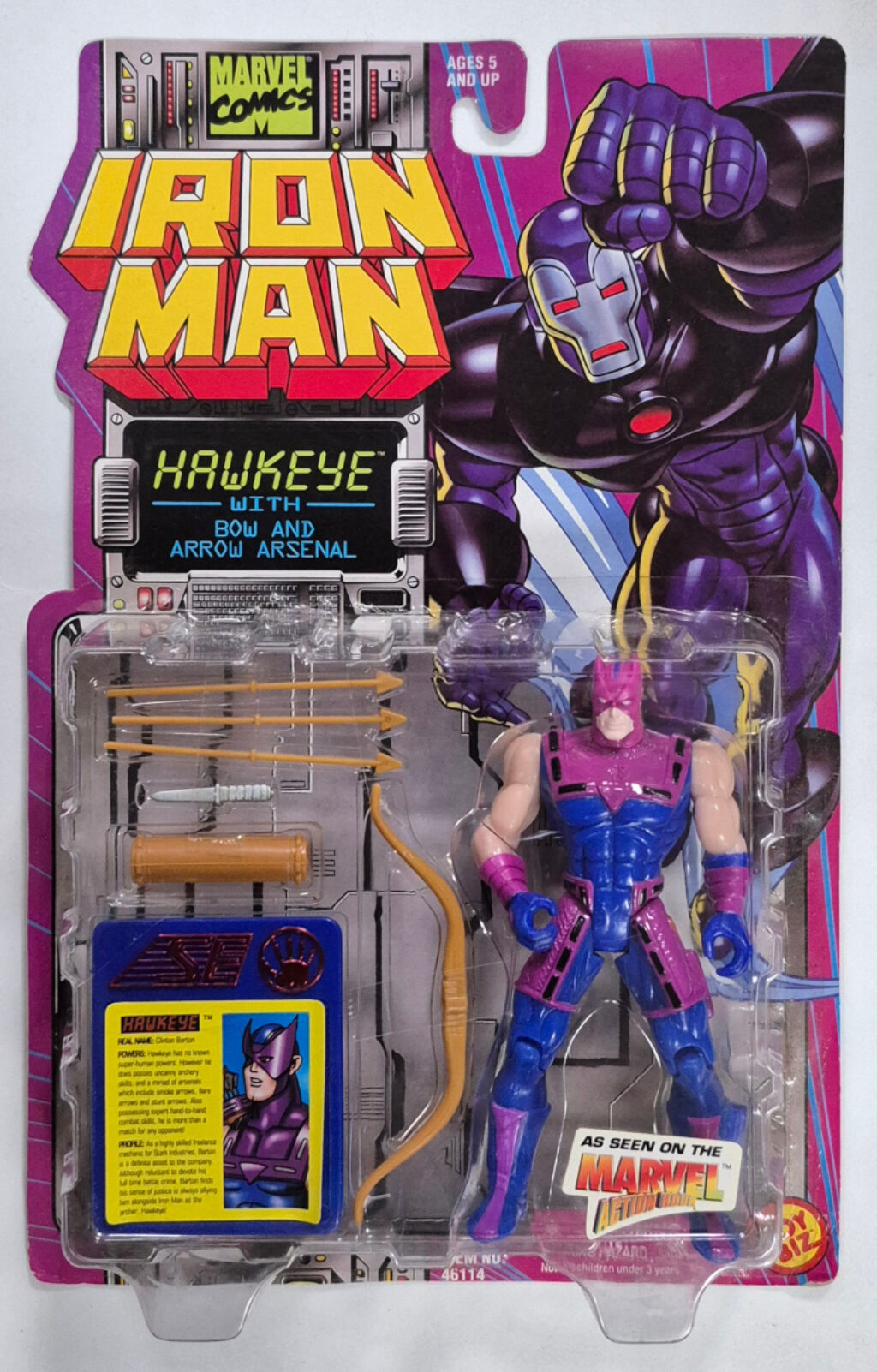 Toy Biz Iron Man Hawkeye Action Figure: Mint on Card 1