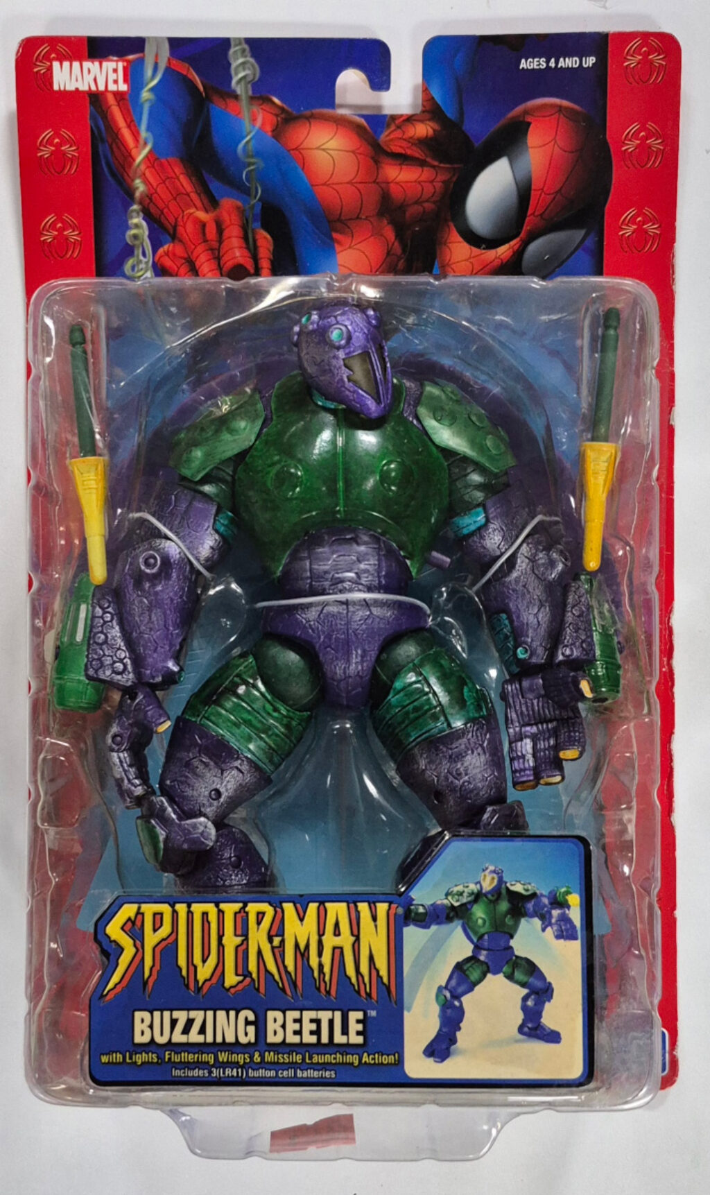 2005 Toy Biz Spider-Man Buzzing Beetle Action Figure: Mint on Card 1