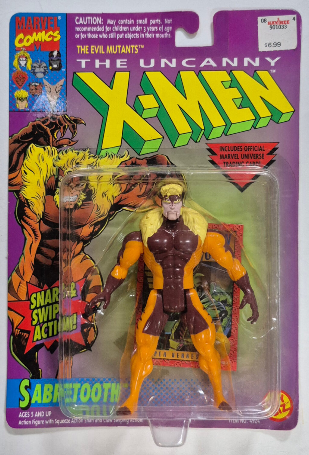 Toy Biz The Uncanny X-Men Evil Mutants Sabretooth Action Figure: Mint on Card 1