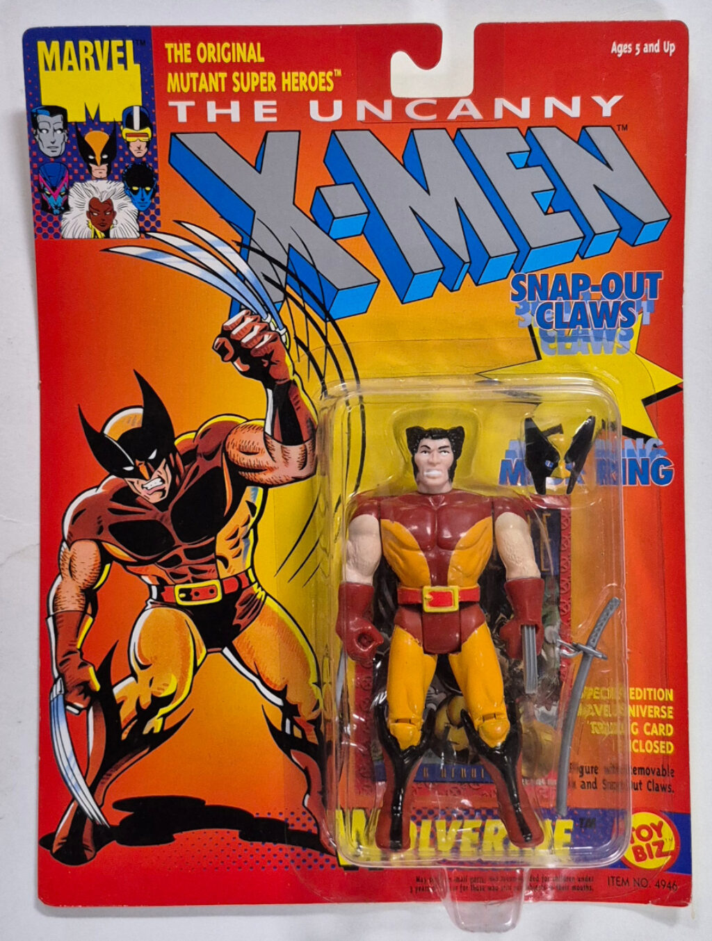 Toy Biz The Uncanny X-Men Snap-Out Claws Wolverine Action Figure: Mint on Card 1