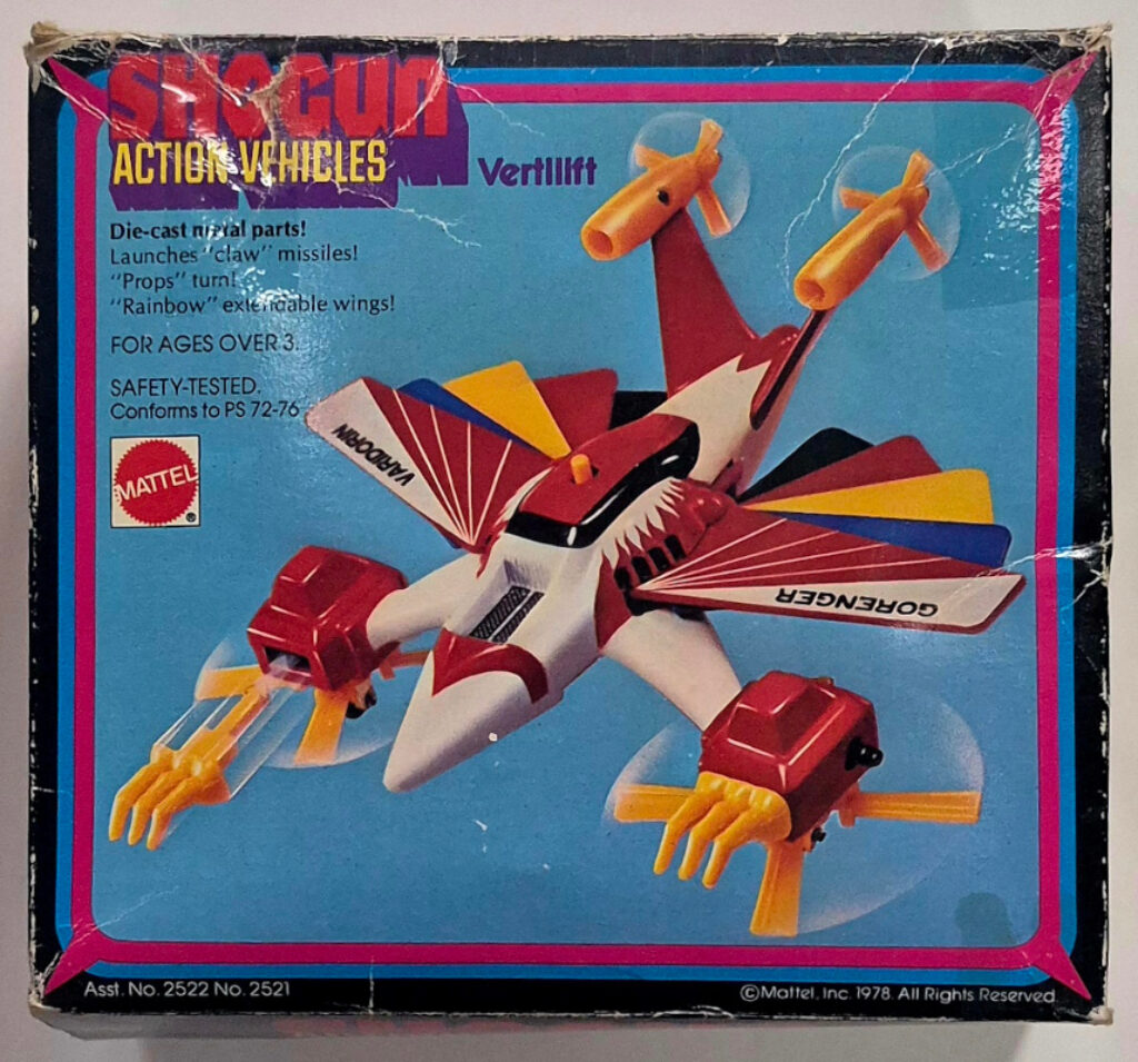 1978 Mattel Shogun Action Vehicles Vertilift Complete with Claw Missiles in Box 14