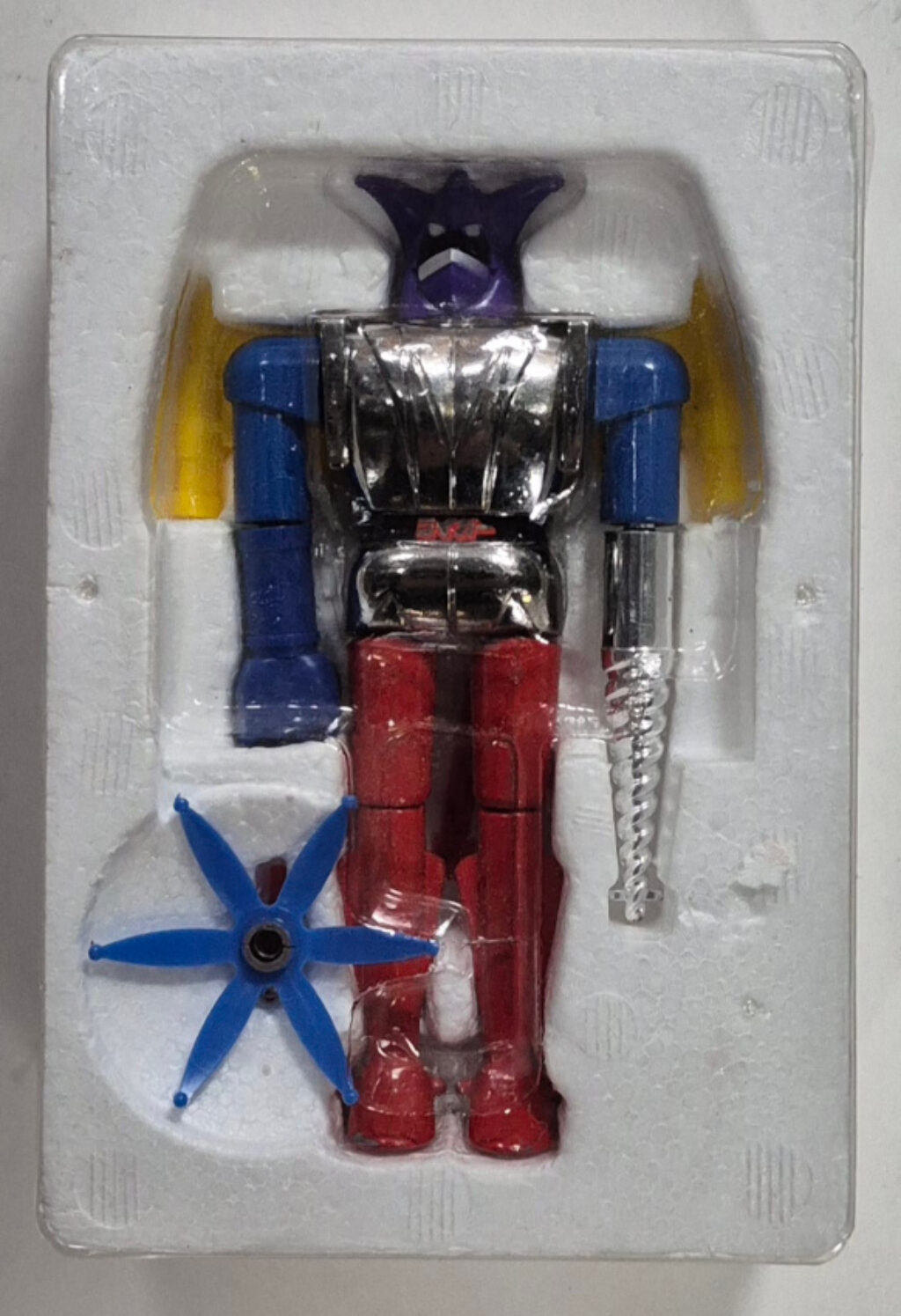 1977 Popy Mattel Shogun Warriors Die-cast Raider Complete with Rockets, Drill, Spin Star, Fist 1