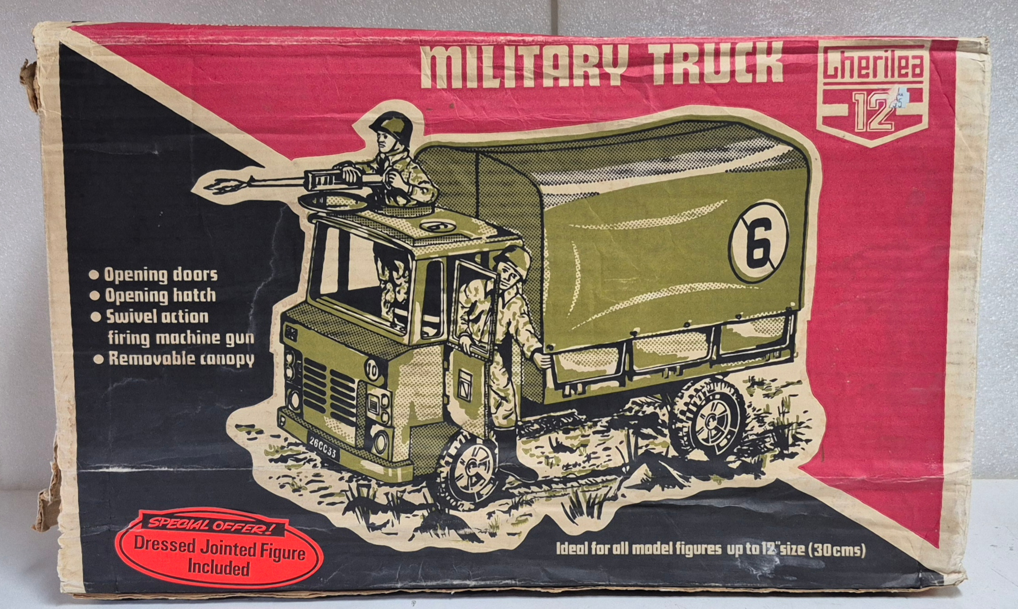 cherilea-12-gi-joe-military-truck-in-box-2 1970 Cherilea G.I. Joe Military Truck with Canopy and Machine Gun in Box 2