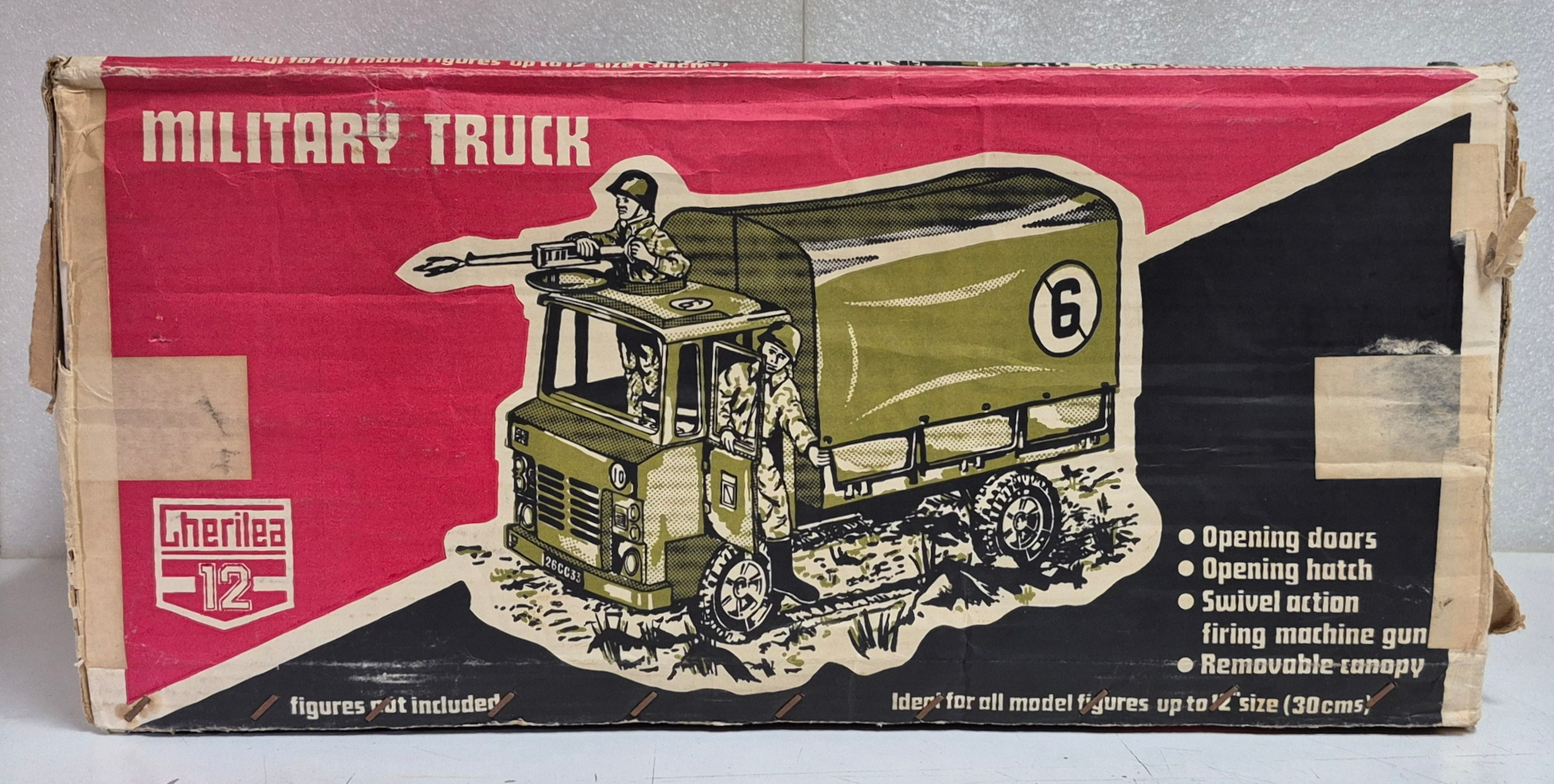 cherilea-12-gi-joe-military-truck-in-box-4 1970 Cherilea G.I. Joe Military Truck with Canopy and Machine Gun in Box 4
