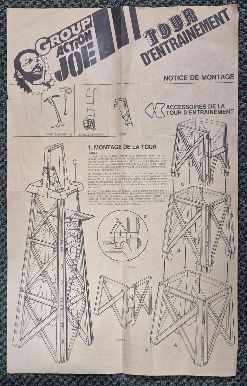 hasbro-ceji-arbois-gi-joe-group-action-joe-tour-dentrainement-in-box-8 1976 Hasbro Ceji Arbois G.I. Joe Group Action Joe Tour D'Entrainement Complete in Box 8