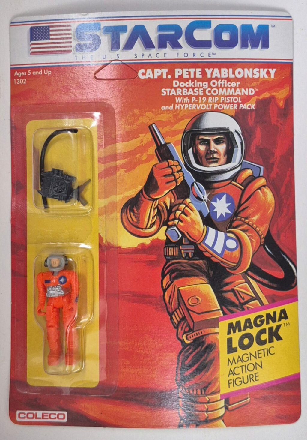 MOC 1986 Coleco StarCom Captain Pete Yablonsky Figure : Mint on Card 1