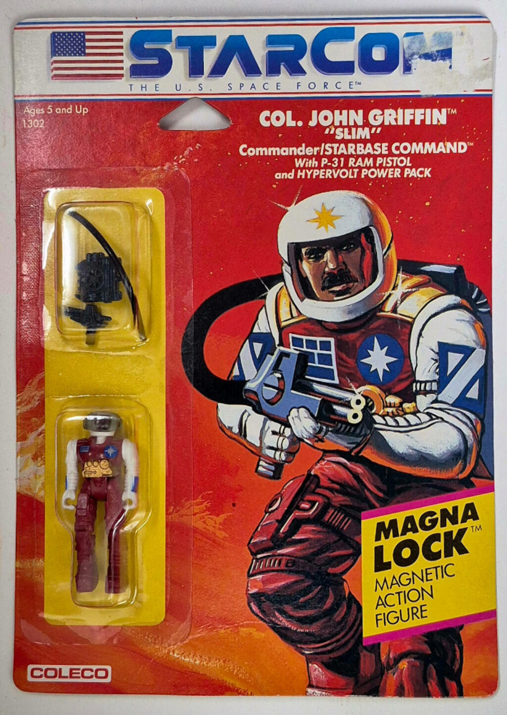 MOC 1986 Coleco StarCom Col. John "Slim" Griffin Figure : Mint on Card 1