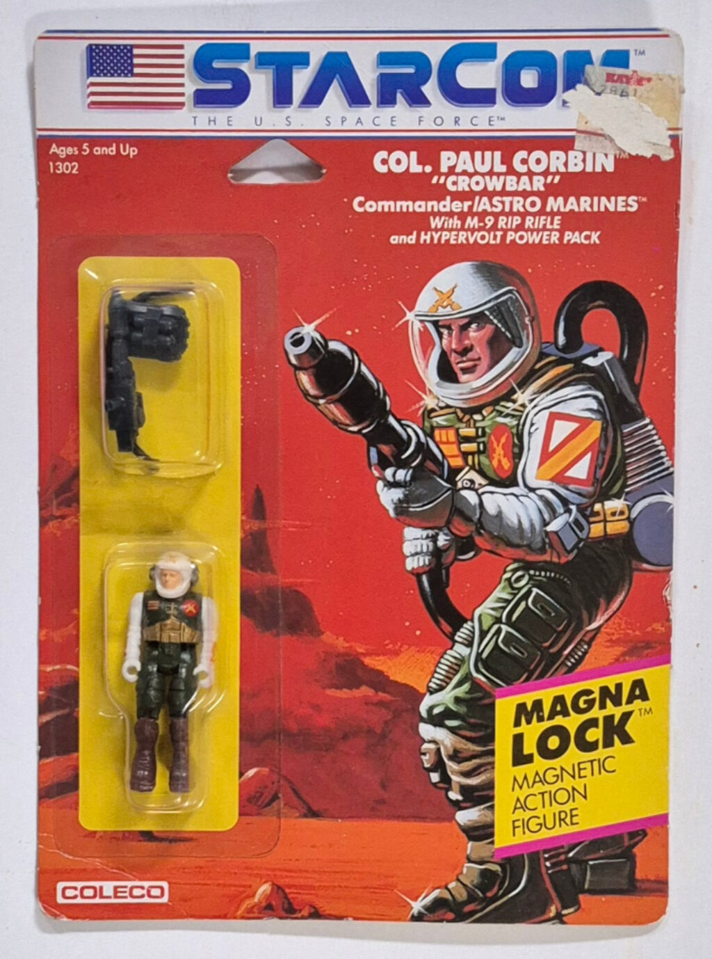 MOC 1986 Coleco StarCom Colonel Paul "Crowbar" Corbin Figure : Mint on Card 1