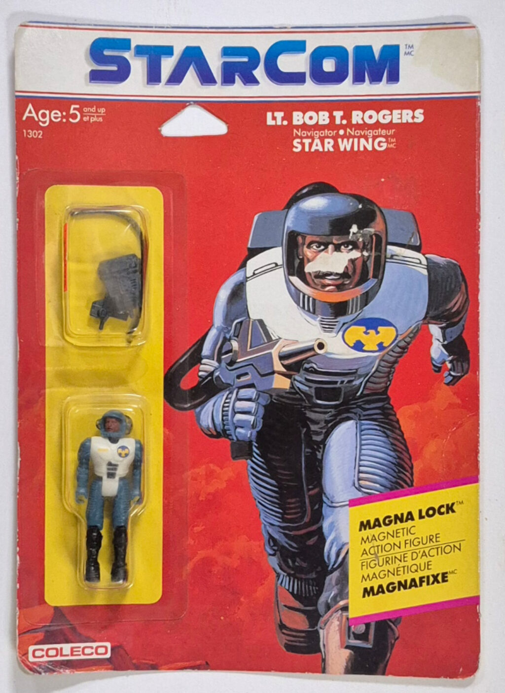 MOC 1986 Coleco StarCom Lt. Bob T. Rogers Figure : Mint on Card 1