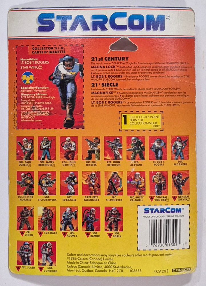 moc-coleco-starcom-lt-bob-t-rogers-2 MOC 1986 Coleco StarCom Lt. Bob T. Rogers Figure : Mint on Card 2