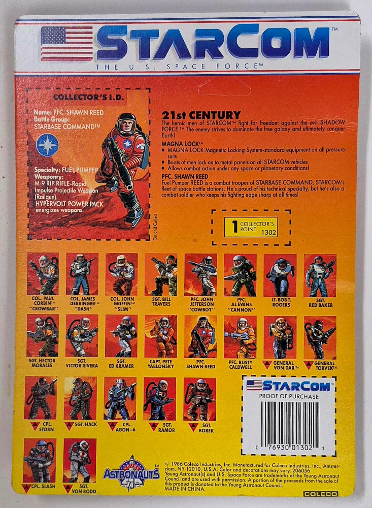 moc-coleco-starcom-pfc-shawn-reed-2 MOC 1986 Coleco StarCom PFC Shawn Reed Figure : Mint on Card 2