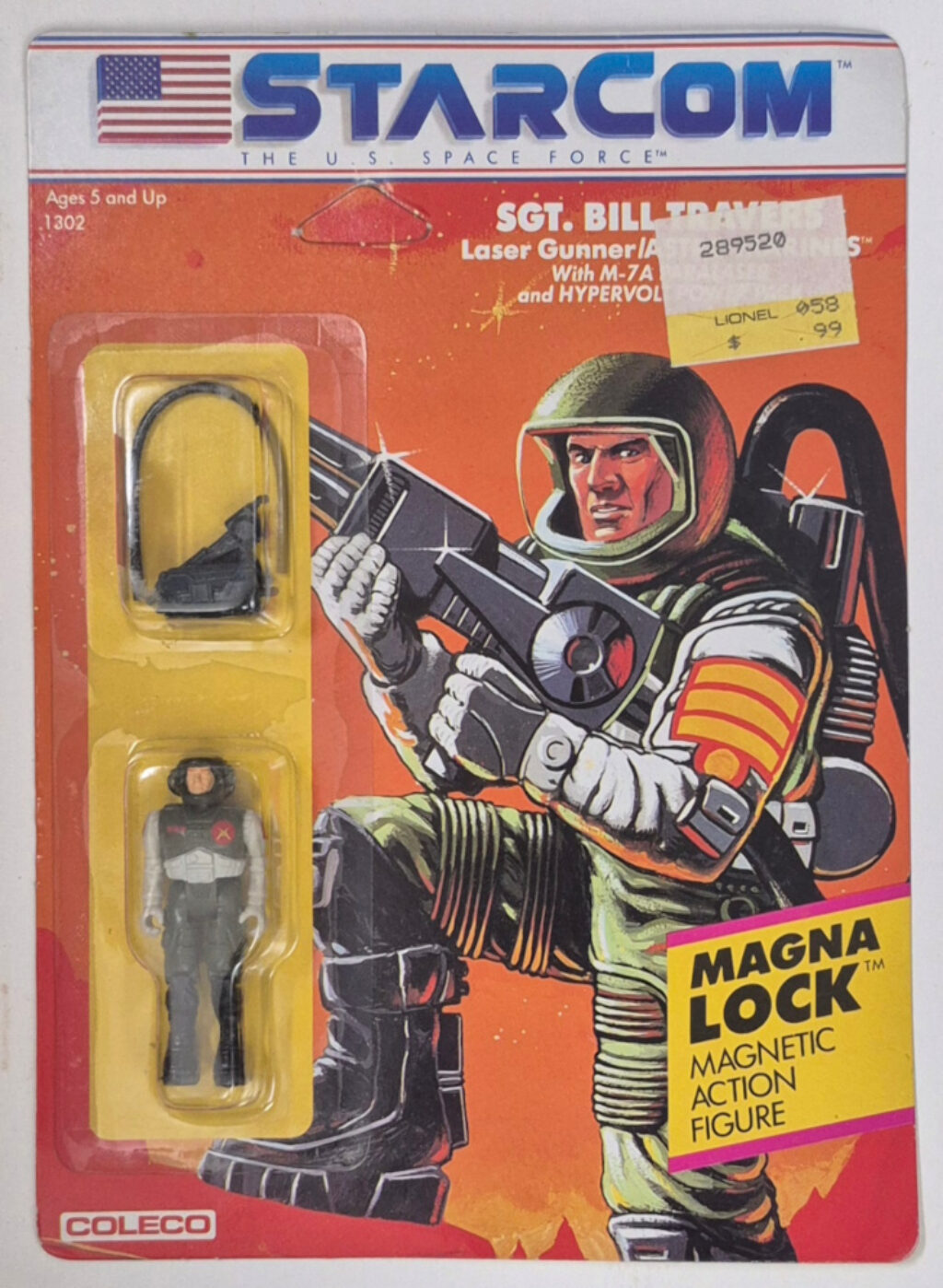 MOC 1986 Coleco StarCom Sgt. Bill Travers Figure : Mint on Card 1