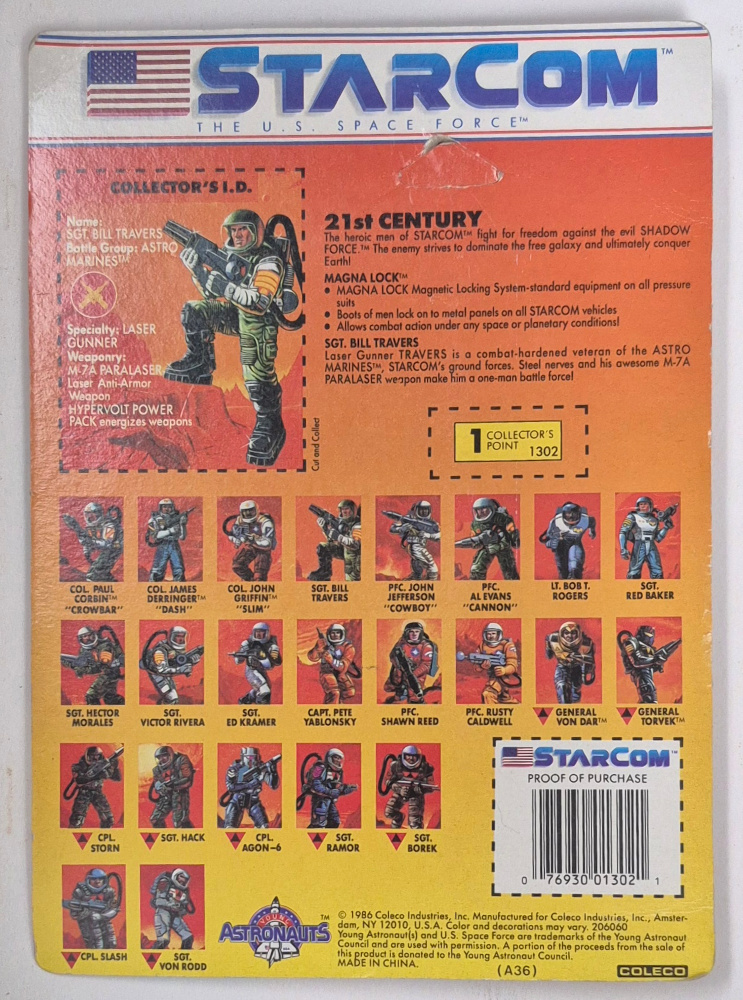 moc-coleco-starcom-sgt-bill-travers-2 MOC 1986 Coleco StarCom Sgt. Bill Travers Figure : Mint on Card 2