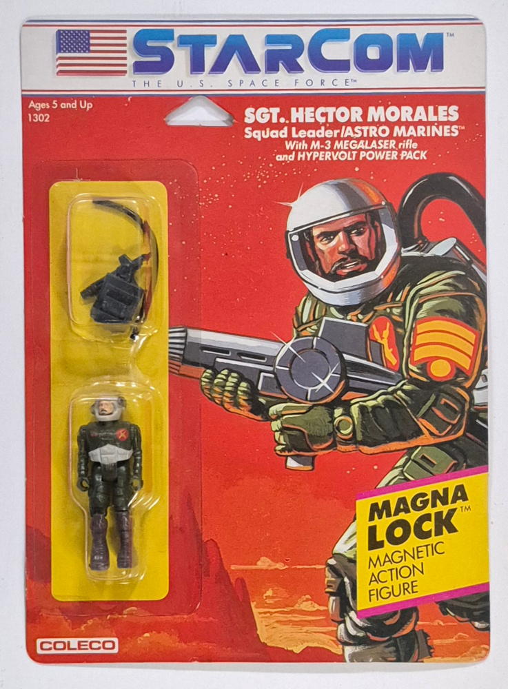 MOC 1986 Coleco StarCom Sgt. Hector Morales Figure : Mint on Card 1