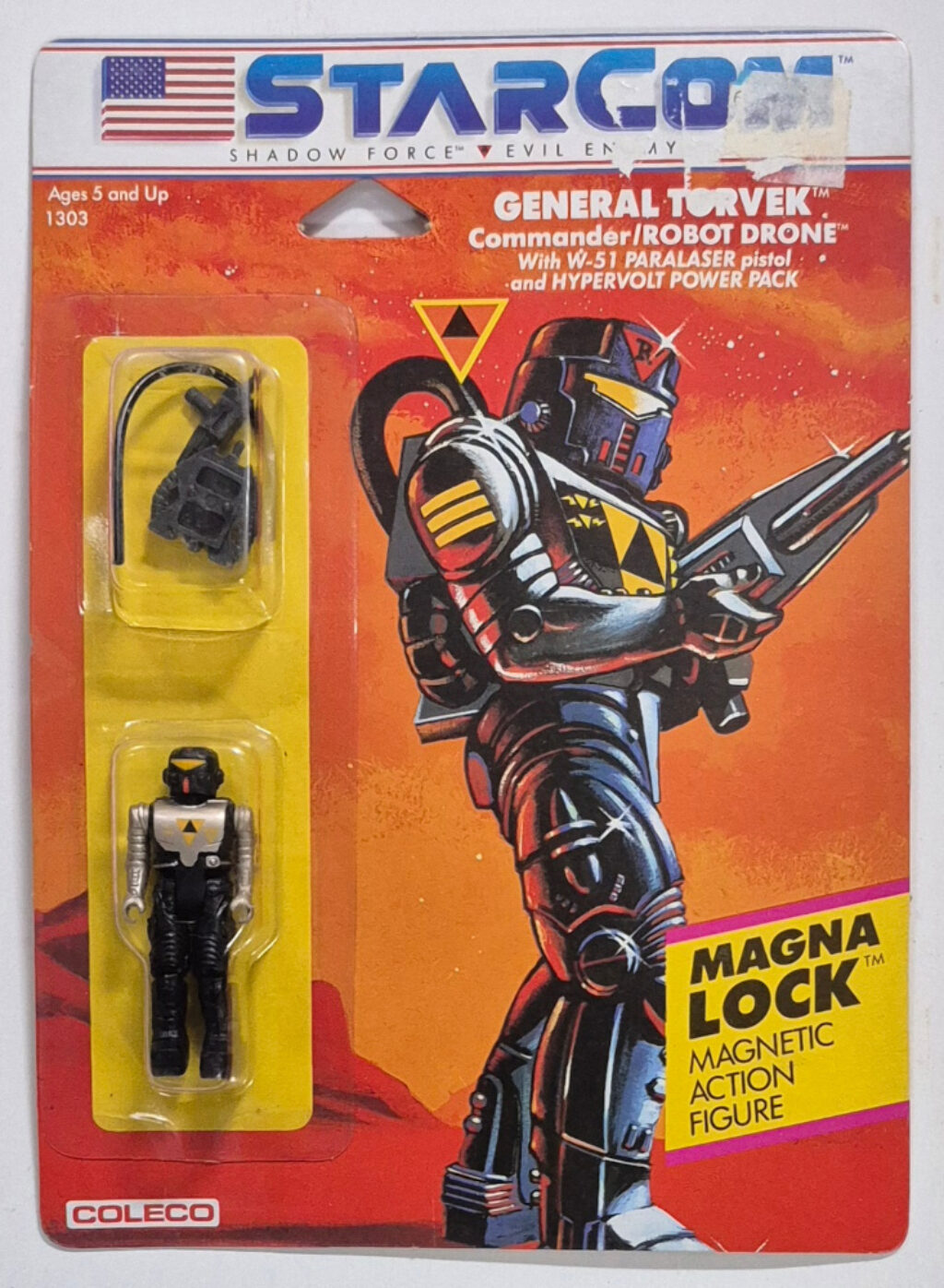 MOC 1986 Coleco StarCom Shadow Force General Torkvek Figure : Mint on Card 1