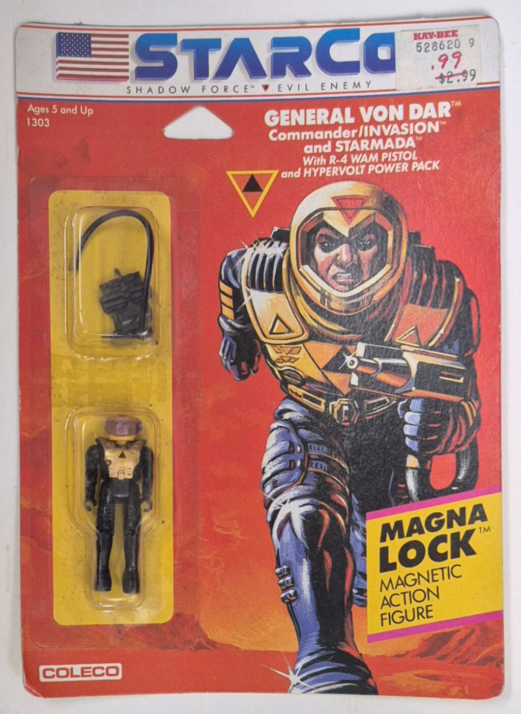 MOC 1986 Coleco StarCom Shadow Force General Von Dar Figure : Mint on Card 1
