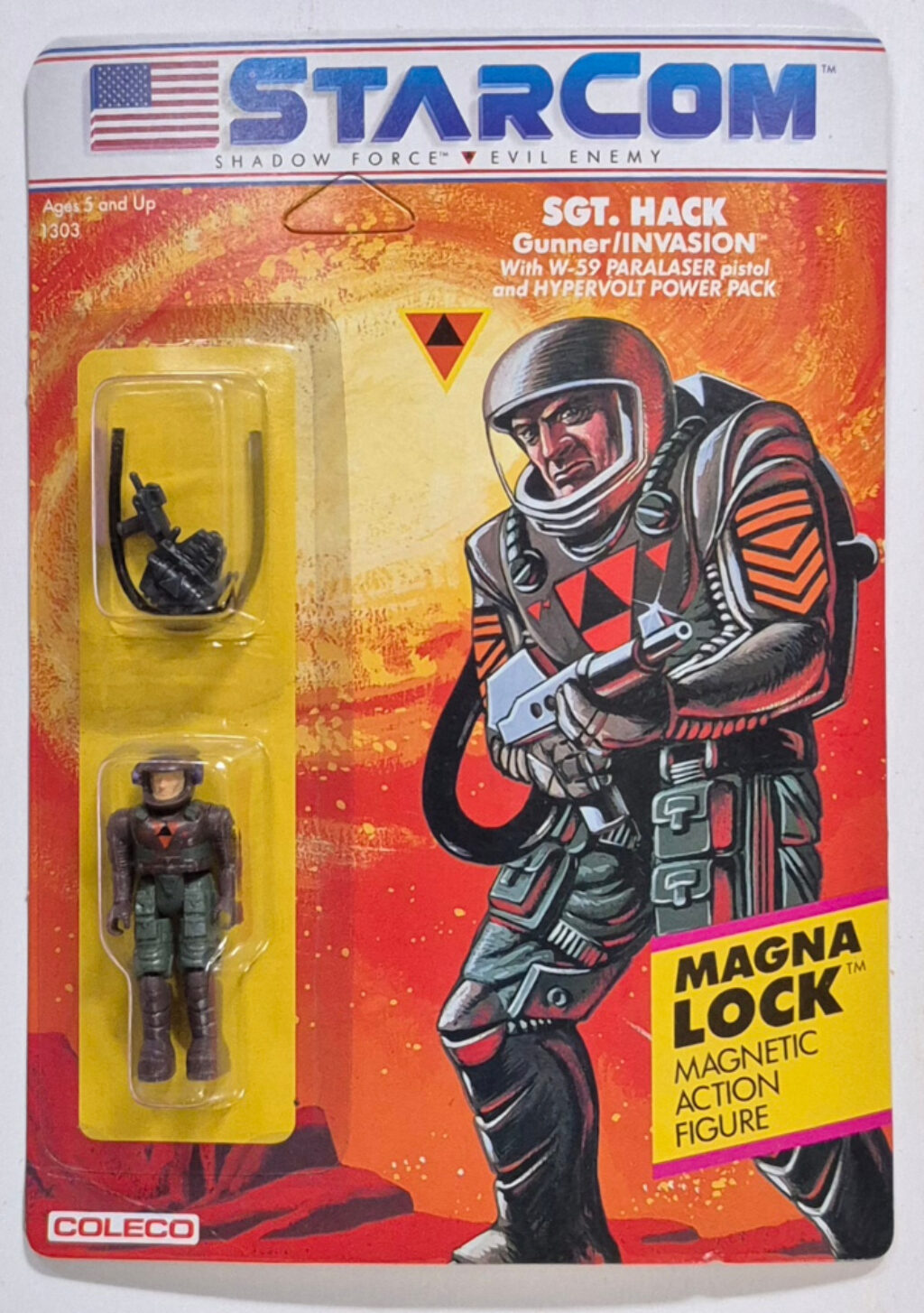 MOC 1986 Coleco StarCom Shadow Force Sgt. Hack Figure : Mint on Card 1