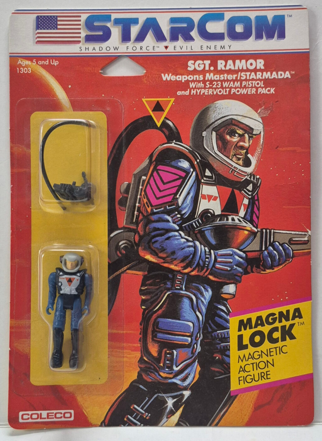 MOC 1986 Coleco StarCom Shadow Force Sgt. Ramor Figure : Mint on Card 1