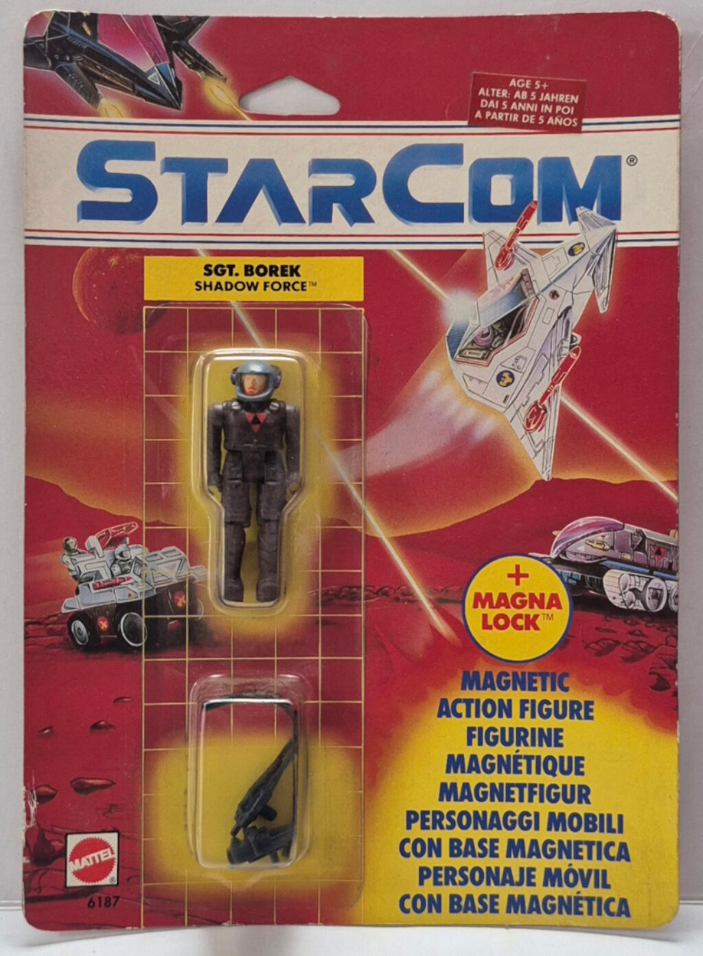 MOC 1990 Mattel StarCom Shadow Force Sgt. Borek Figure : Mint on Card 1