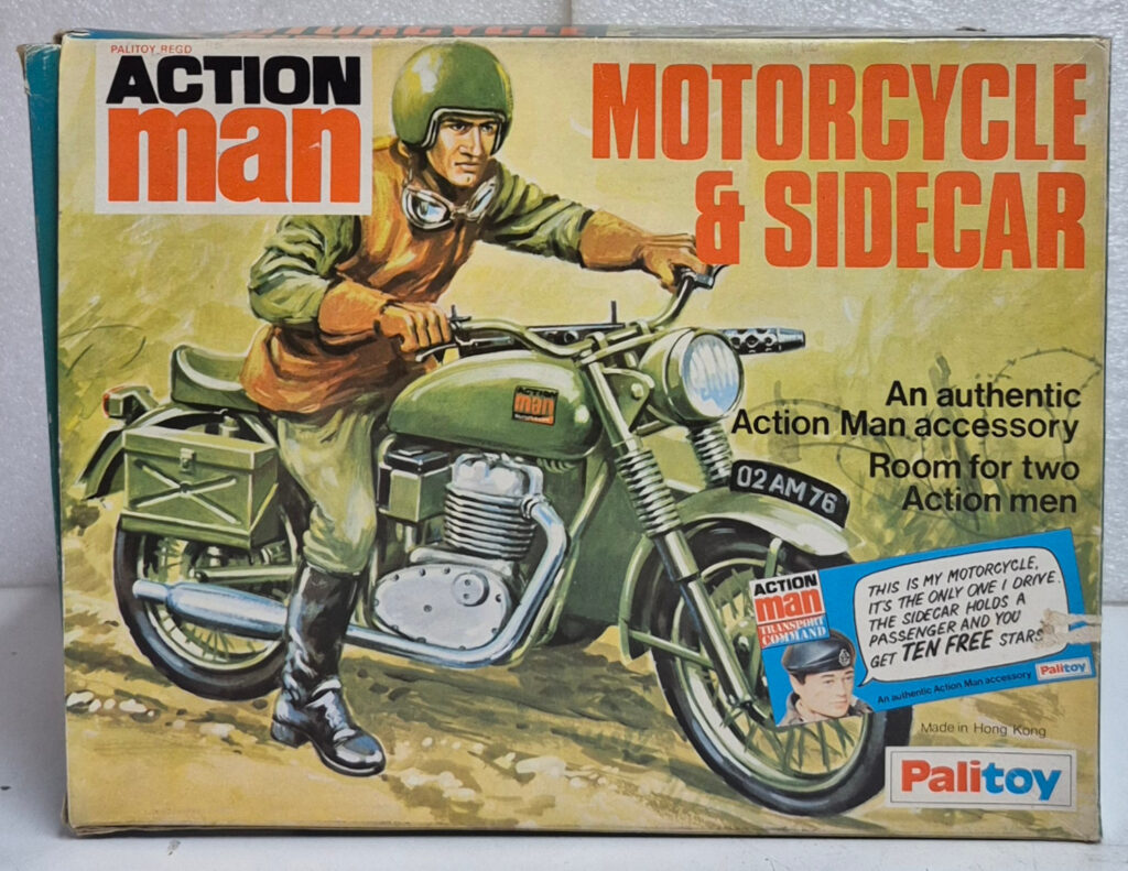 1976 Palitoy G.I. Joe Action Man Motorcycle & Sidecar Complete in Box 1