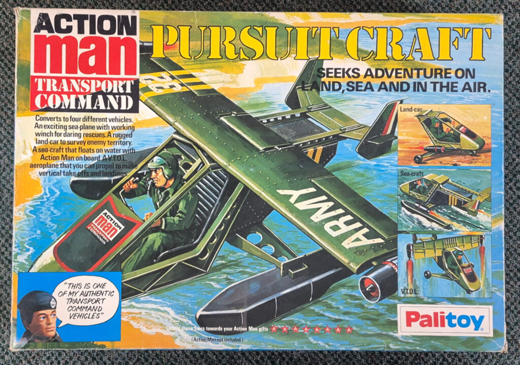 1978 Palitoy G.I. Joe Action Man Transport Command Pursuit Craft and Pilot Complete in Box 1